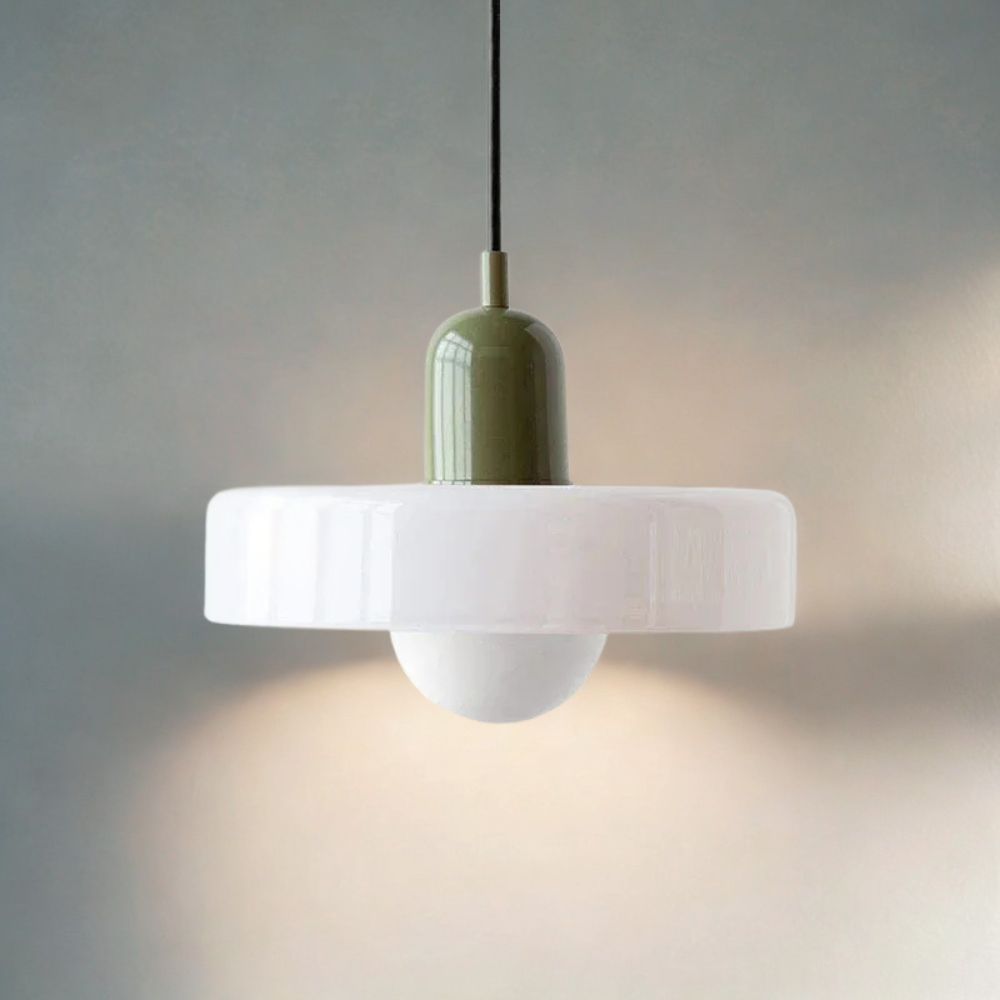 Suspension design rétro en verre fumé bicolore 7