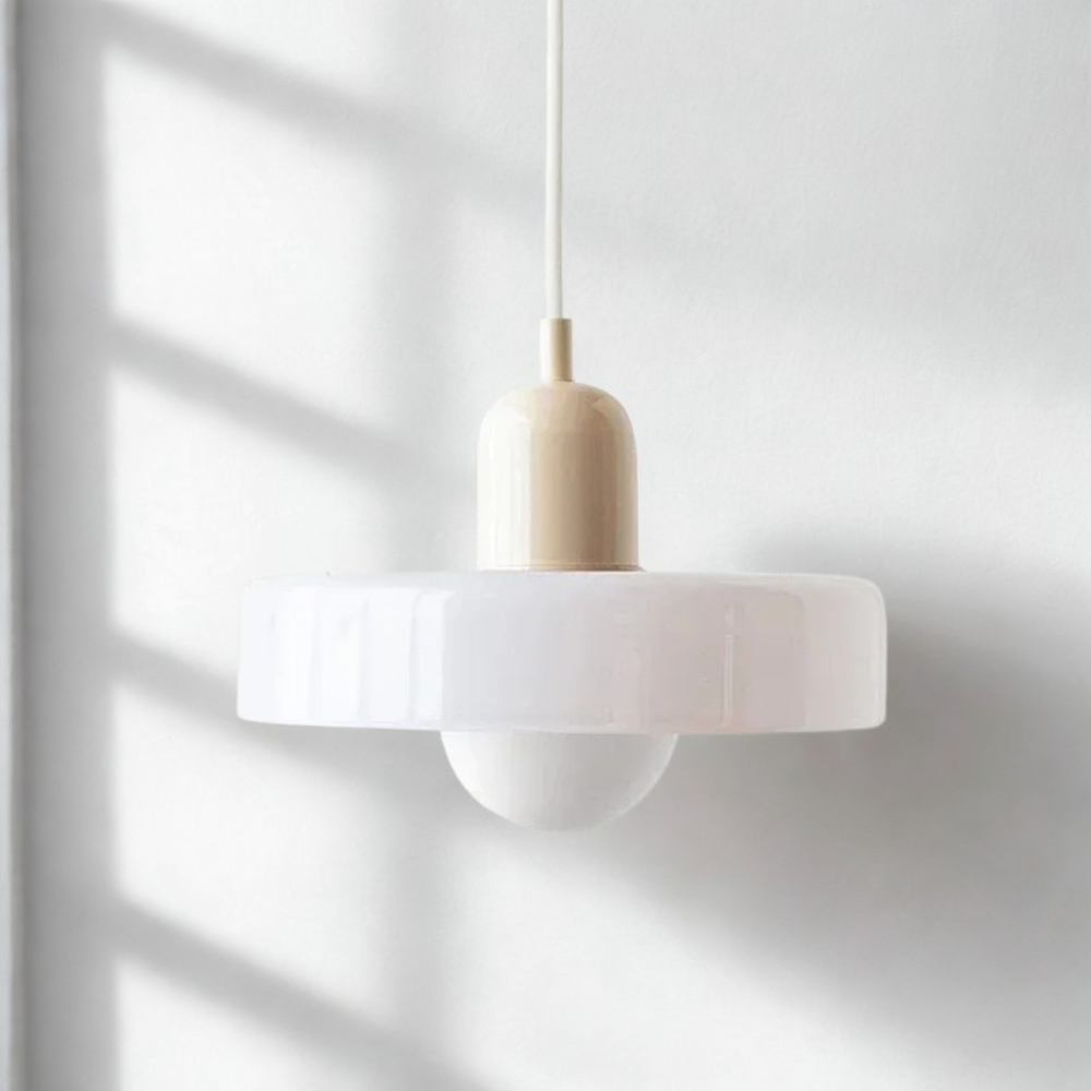 Suspension design rétro en verre fumé bicolore 7