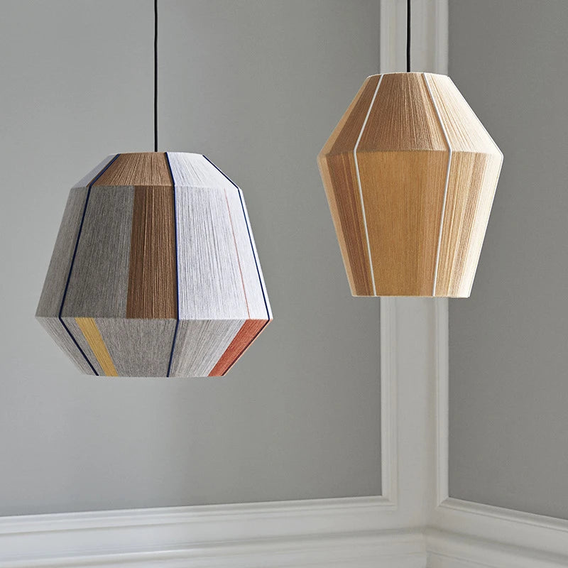 Suspension corde en chanvre torsion design moderne