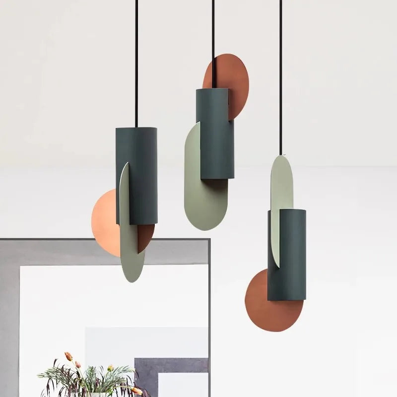 Suspension métal formes géométriques design scandinave