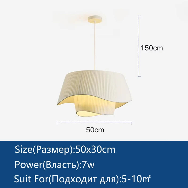 Suspension tissu double vague design moderne