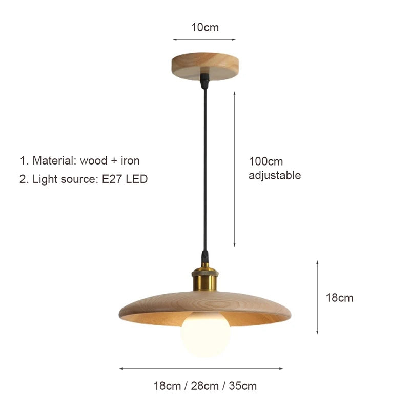 Suspension bois minimaliste design vintage scandinave