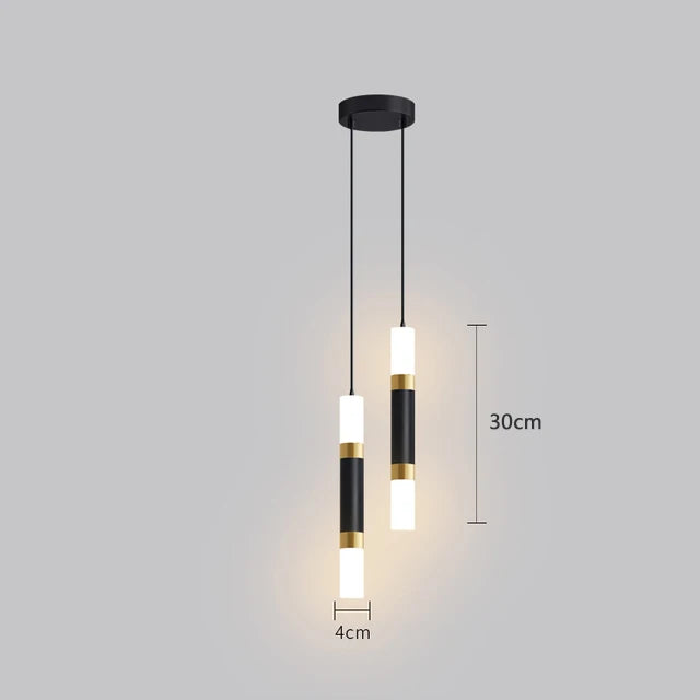 Suspension laiton doré cylindrique moderne