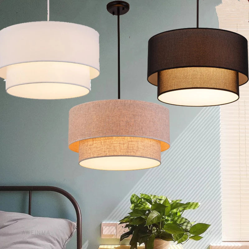 Suspension en lin double cylindrique design moderne
