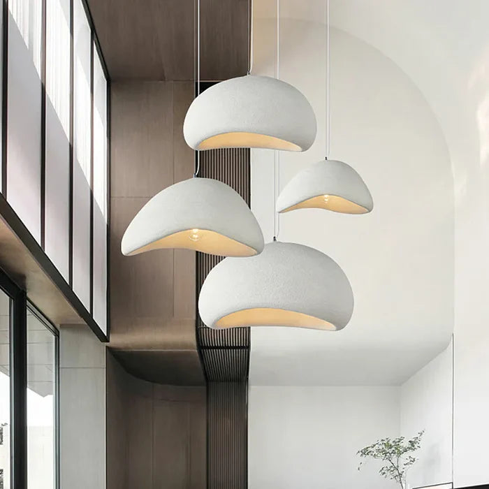 Suspension terre cuite cloche asymétrique scandinave minimaliste