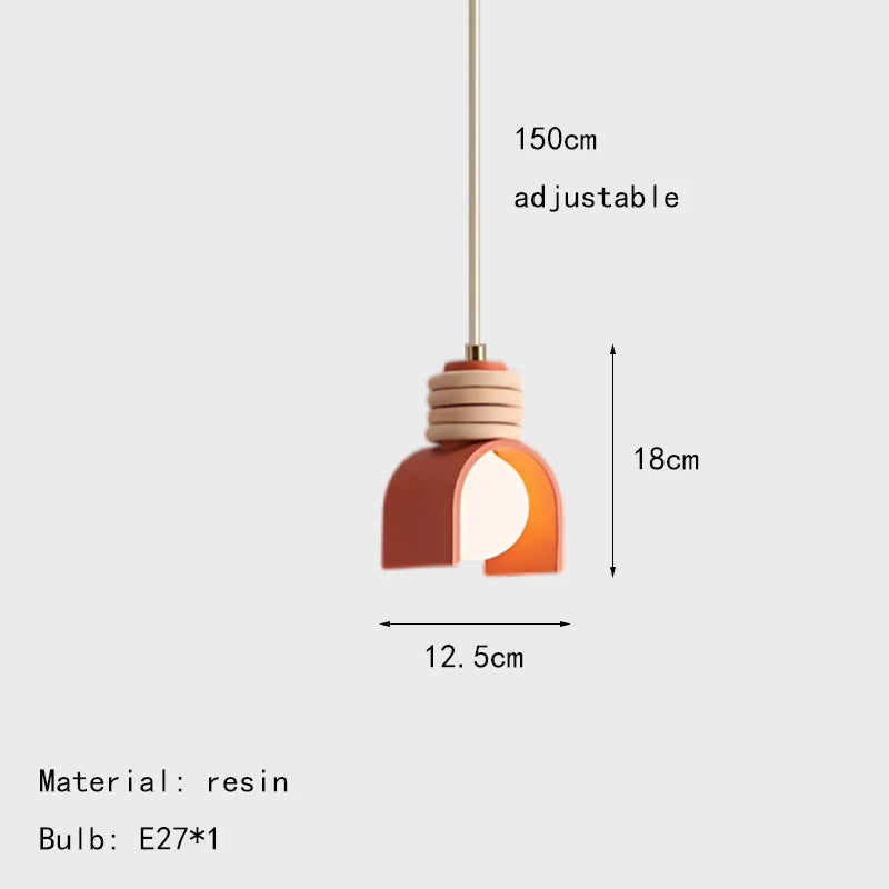 Suspension scandinave terre cuite arc anneaux