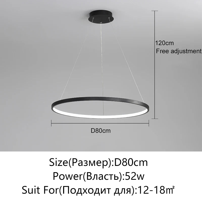 Suspension métal anneau design moderne