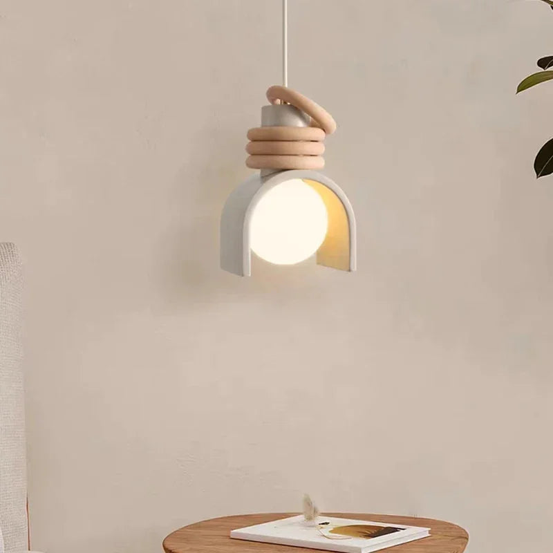 Suspension scandinave terre cuite arc anneaux