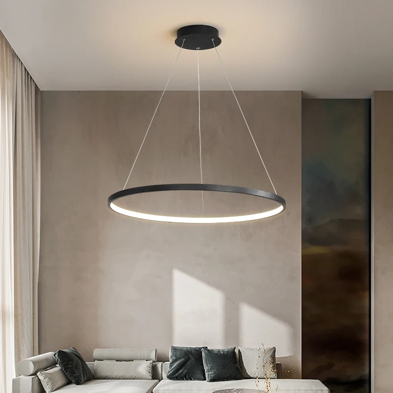 Suspension métal anneau design moderne