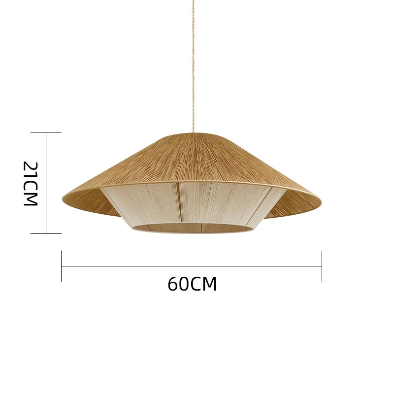 Suspension corde en chanvre torsion design moderne
