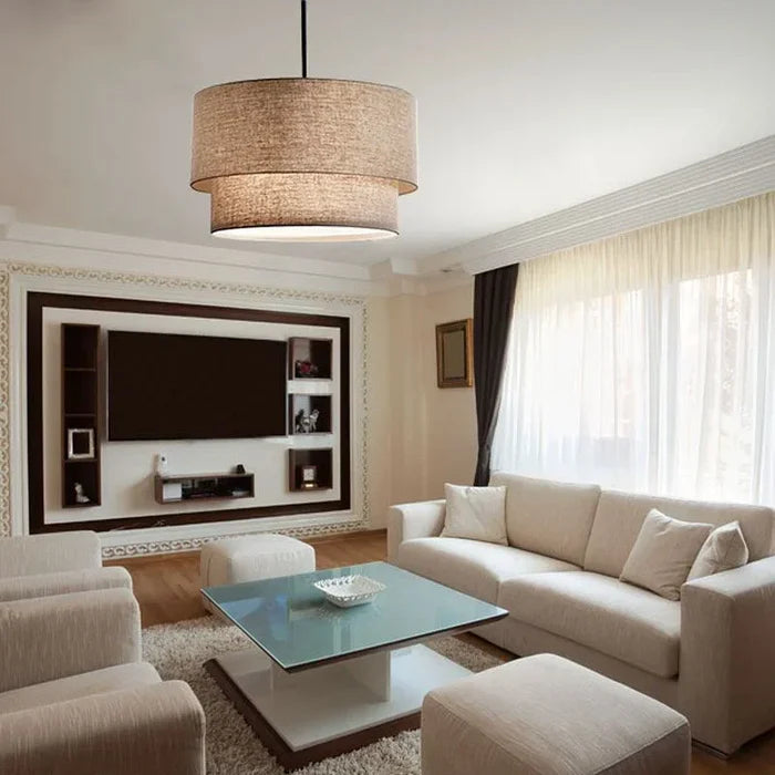Suspension en lin double cylindrique design moderne