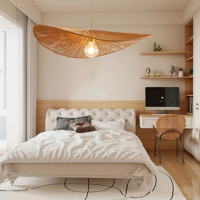 Suspension corde en chanvre torsion design moderne