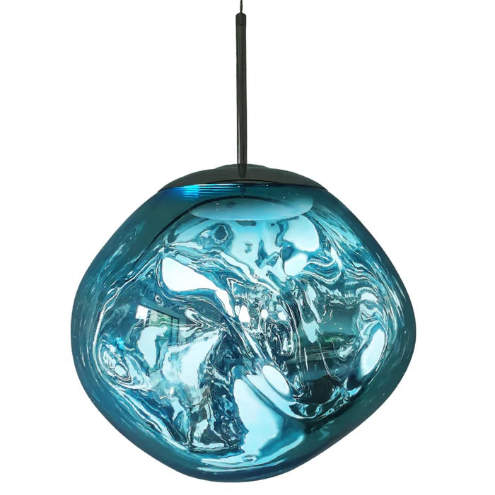 Suspension verre globe asymétrique nacré design 6