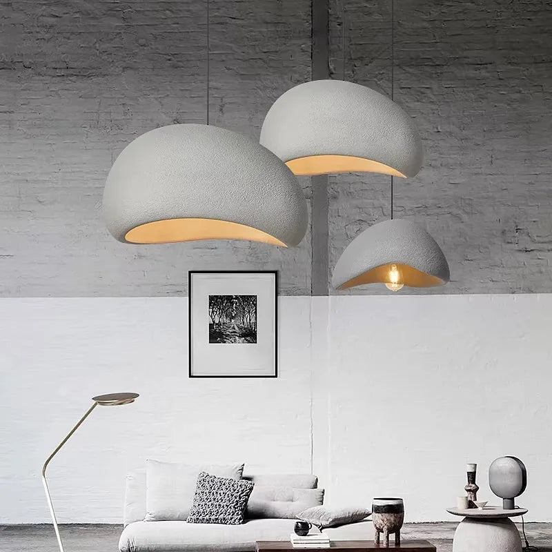 Suspension terre cuite cloche asymétrique scandinave minimaliste