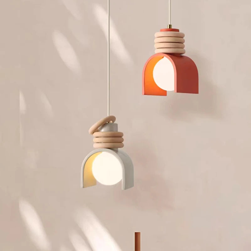 Suspension scandinave terre cuite arc anneaux