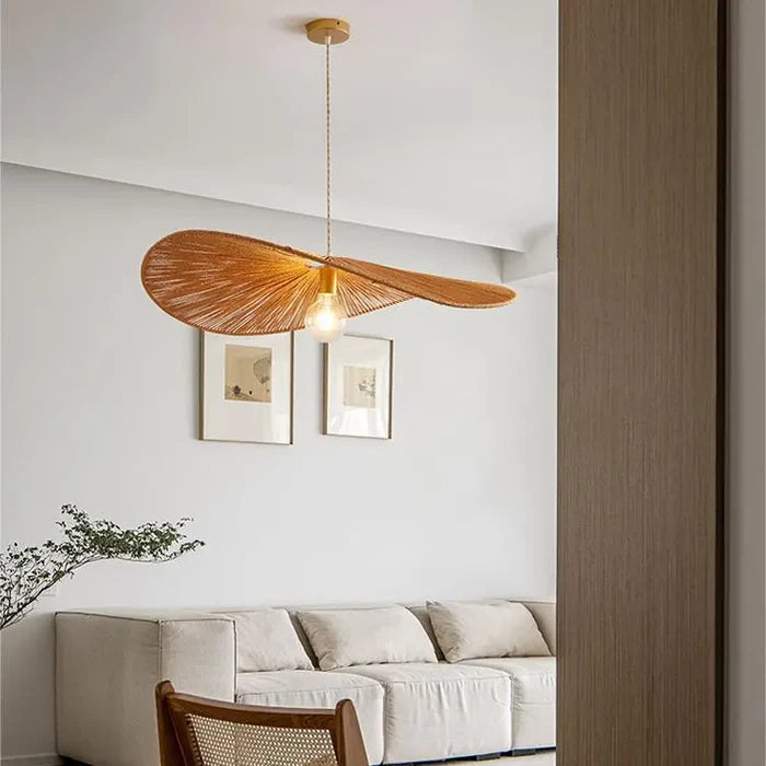 Suspension corde en chanvre torsion design moderne