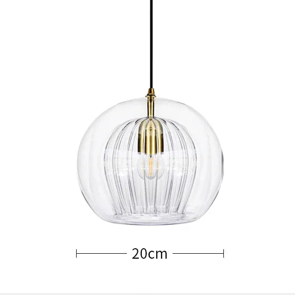 Suspension vintage double cloche en verre