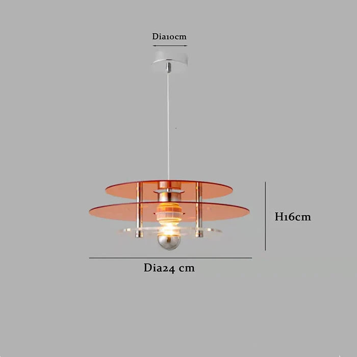 Suspension vintage triple plateaux colorés