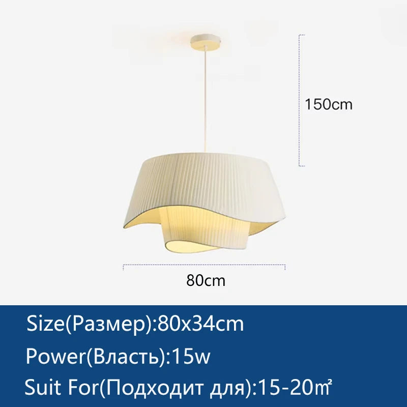 Suspension tissu double vague design moderne