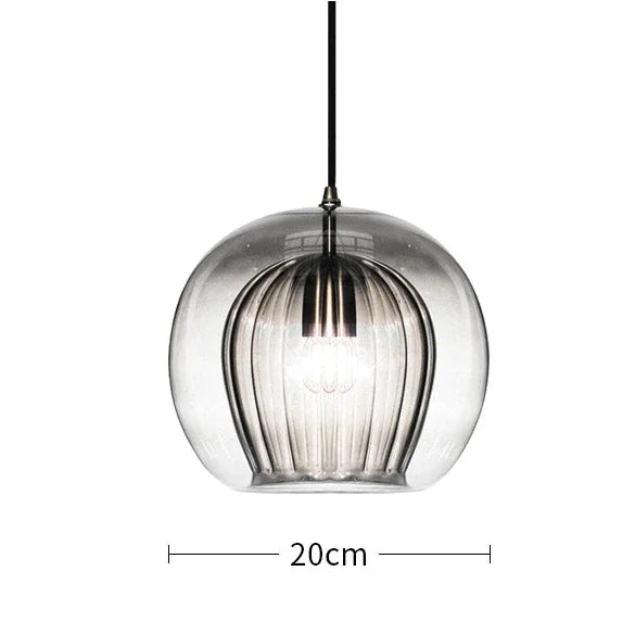 Suspension vintage double cloche en verre