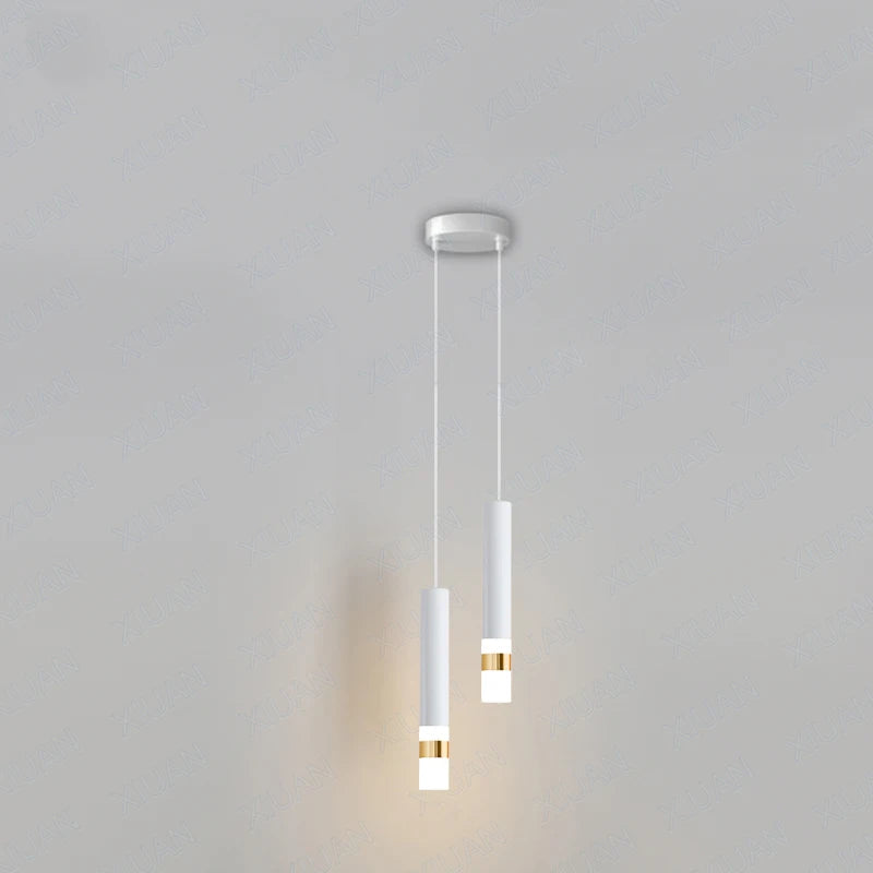 Suspension laiton doré cylindrique moderne