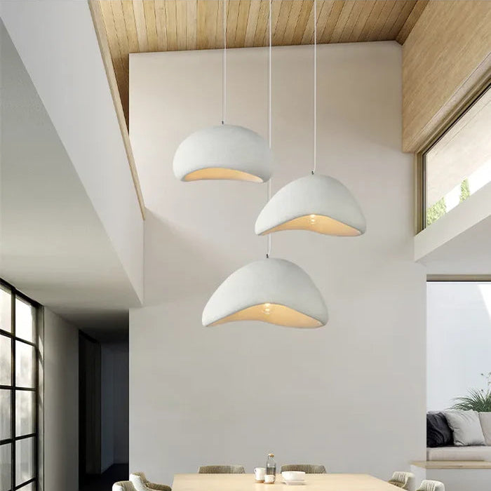 Suspension terre cuite cloche asymétrique scandinave minimaliste