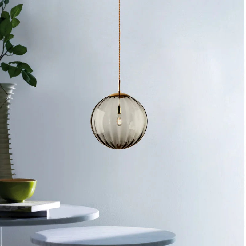 Suspension verre colorée ronde