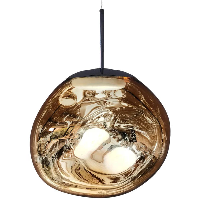 Suspension verre globe asymétrique nacré design 6