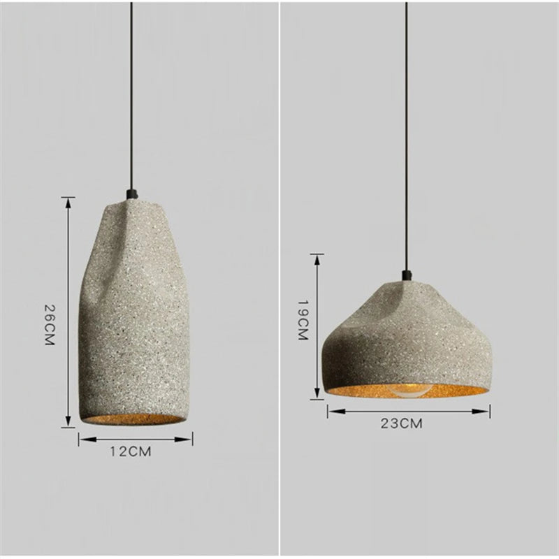 Suspension ciment terrazzo allongée déformée scandinave (split page 6 et page 11)