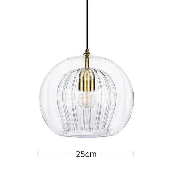 Suspension vintage double cloche en verre