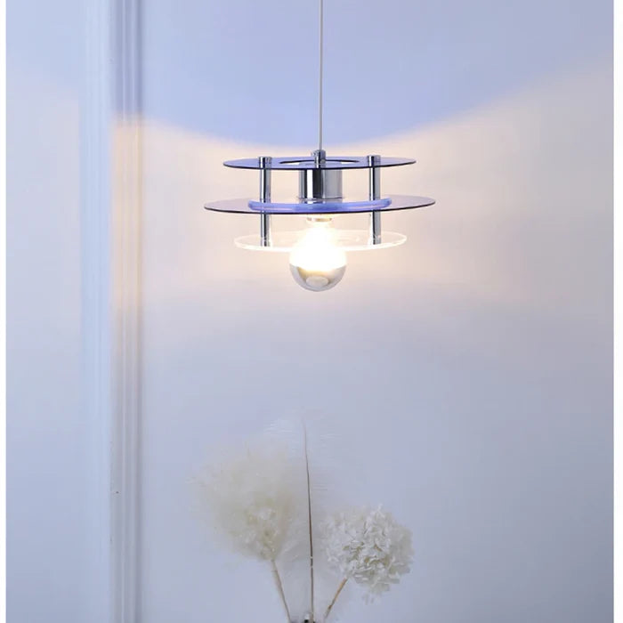 Suspension vintage triple plateaux colorés