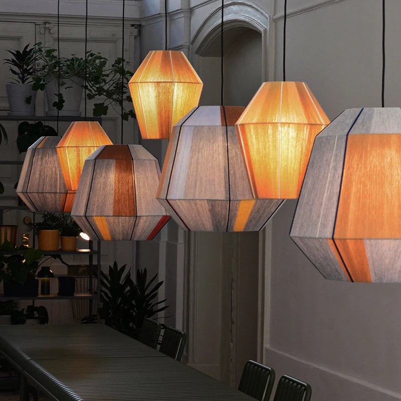 Suspension corde en chanvre torsion design moderne