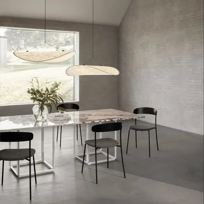 Suspension moderne vague en tissu blanc 5
