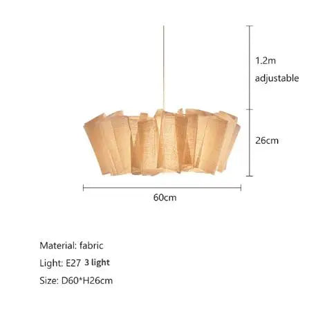 Suspension pliage tissu lin design bohème