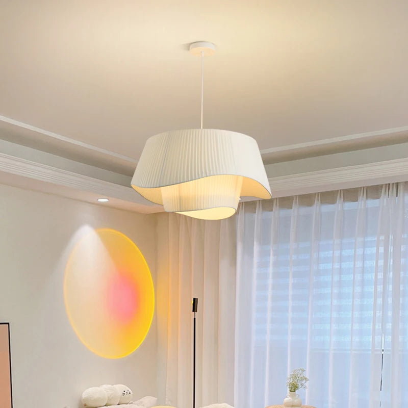 Suspension tissu double vague design moderne