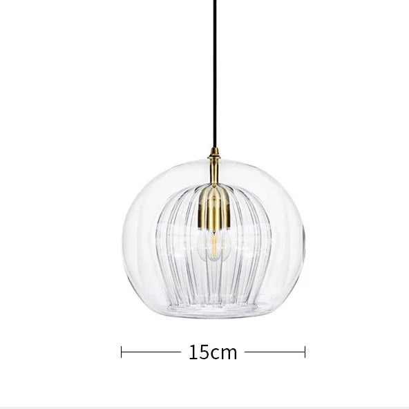 Suspension vintage double cloche en verre