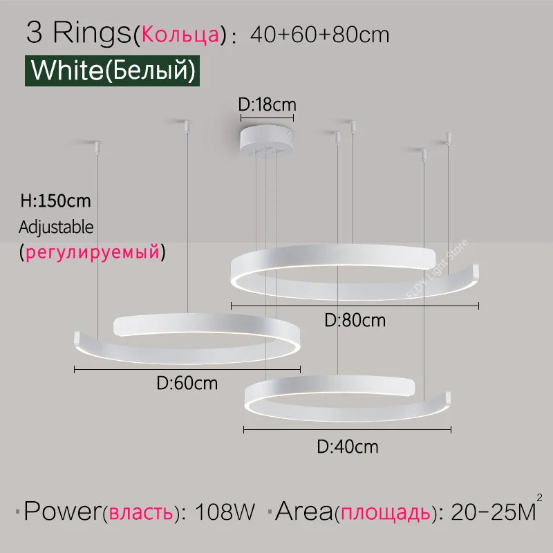 Suspension métal anneau ouvert design moderne