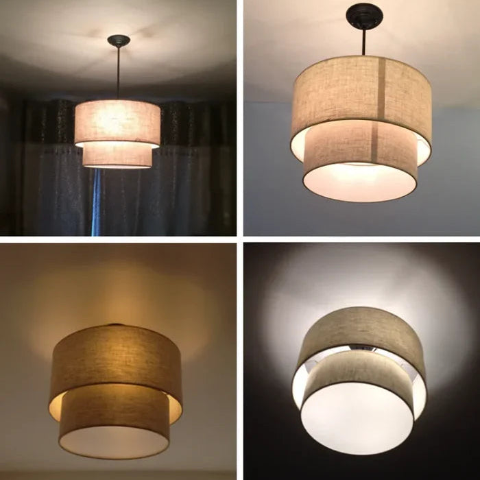 Suspension en lin double cylindrique design moderne