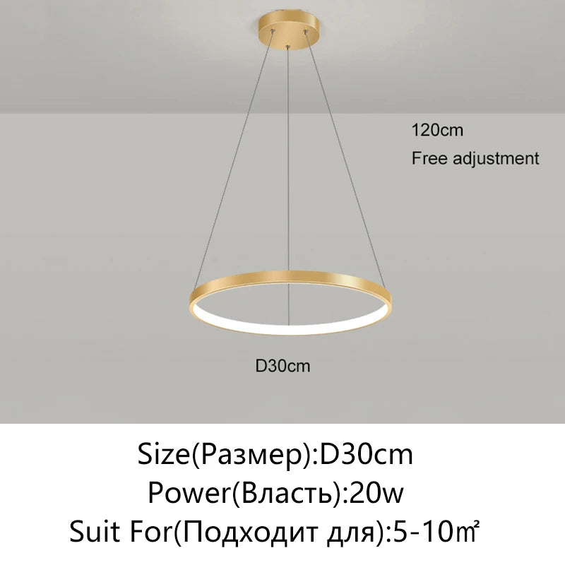 Suspension métal anneau design moderne