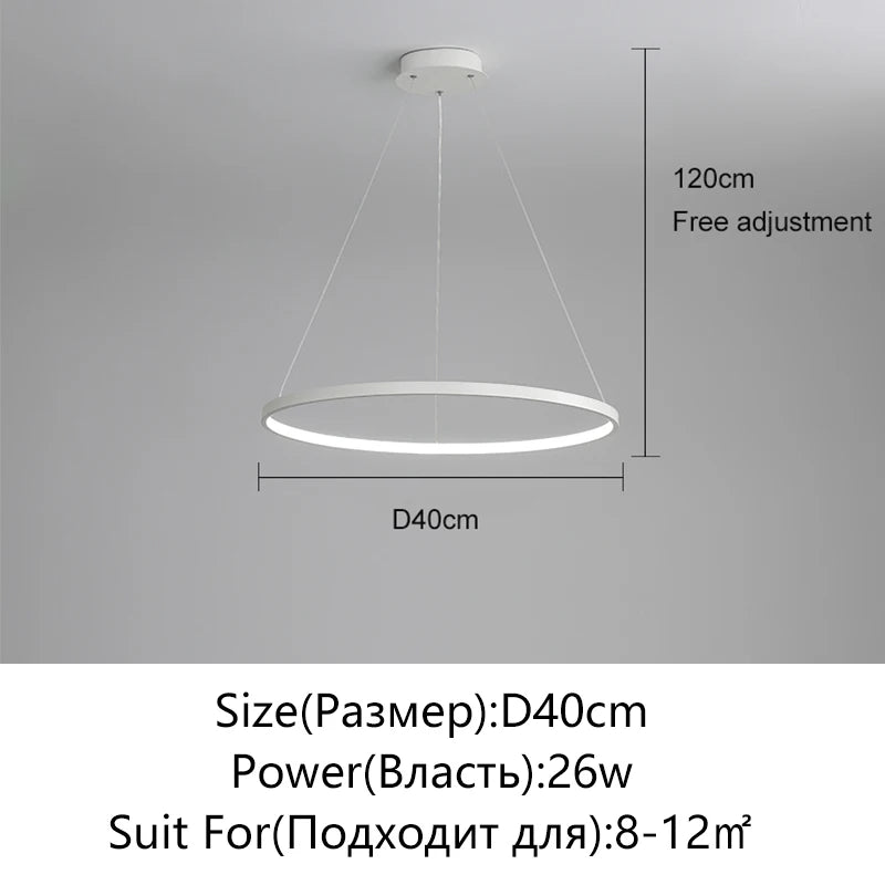 Suspension métal anneau design moderne