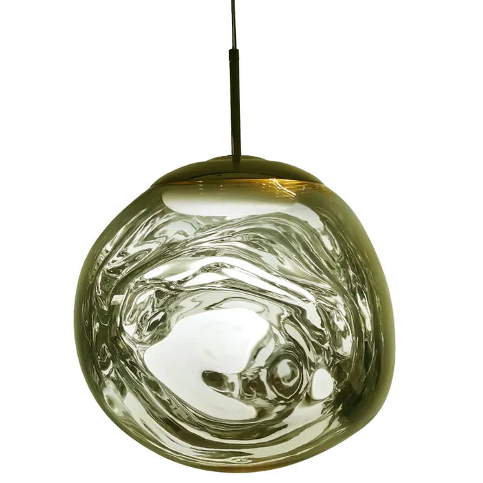 Suspension verre globe asymétrique nacré design 6