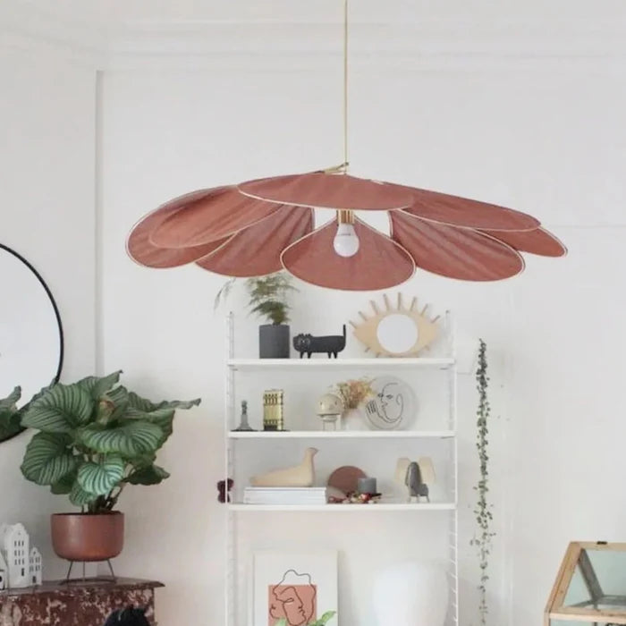 Suspension tissu fleur pétales design vintage bohème