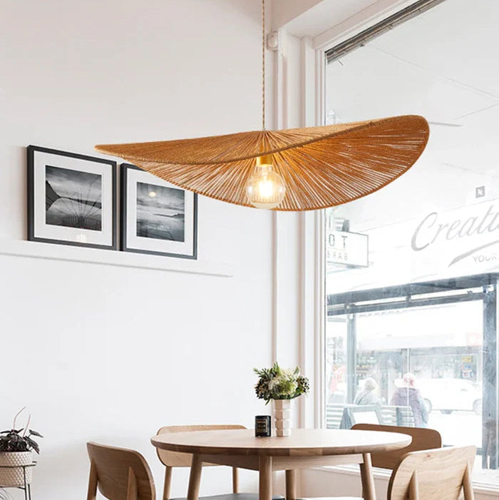 Suspension corde en chanvre torsion design moderne