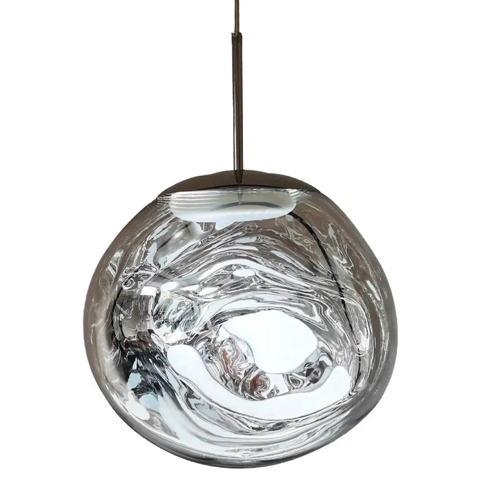 Suspension verre globe asymétrique nacré design 6