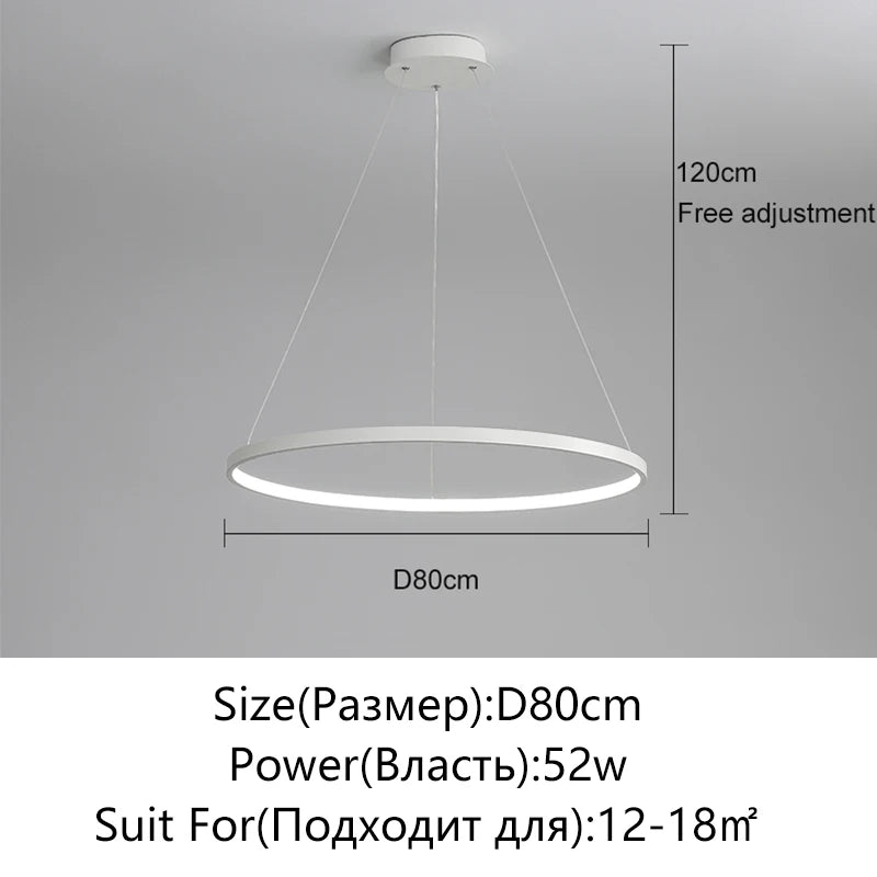 Suspension métal anneau design moderne