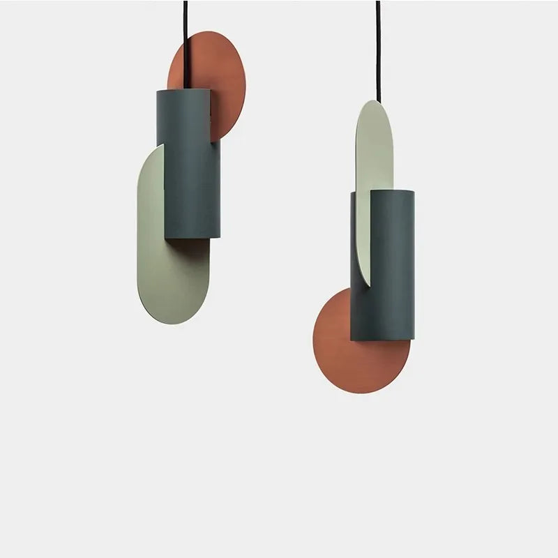 Suspension métal formes géométriques design scandinave