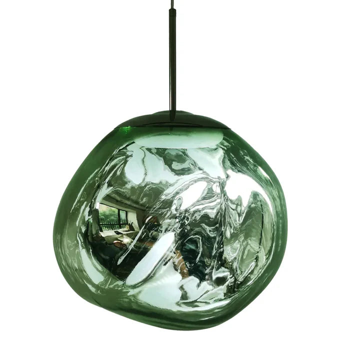 Suspension verre globe asymétrique nacré design 6