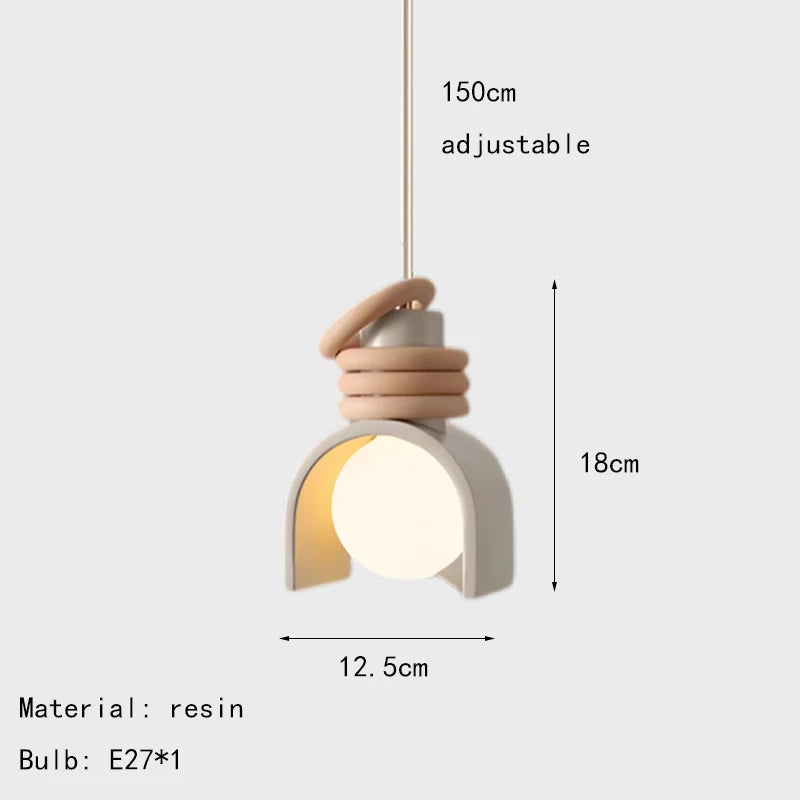 Suspension scandinave terre cuite arc anneaux