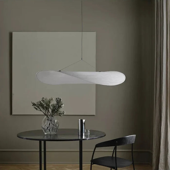 Suspension moderne vague en tissu blanc 5