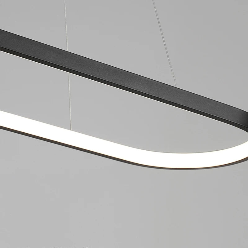 Suspension métal anneau ovale design moderne